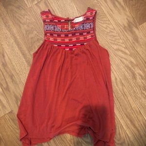 Burnt orange embroidered top